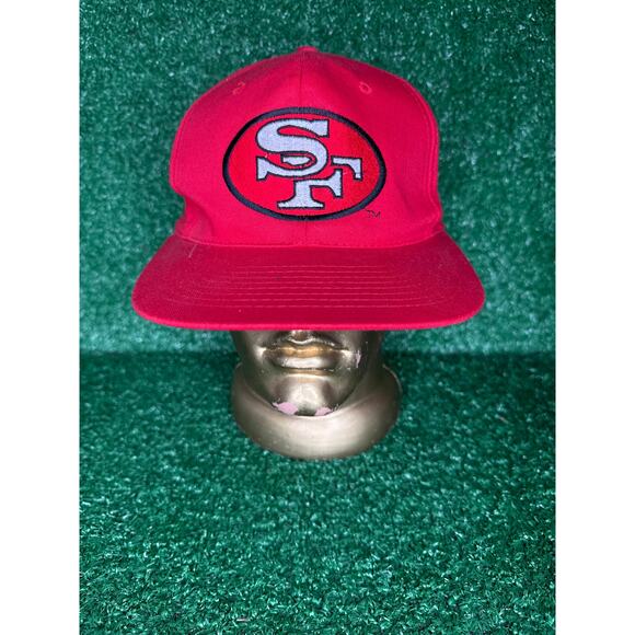 Vintage San Francisco 49ers Hat Mens Drew Pearson Big Logo Red Cap 90s - Picture 1 of 6